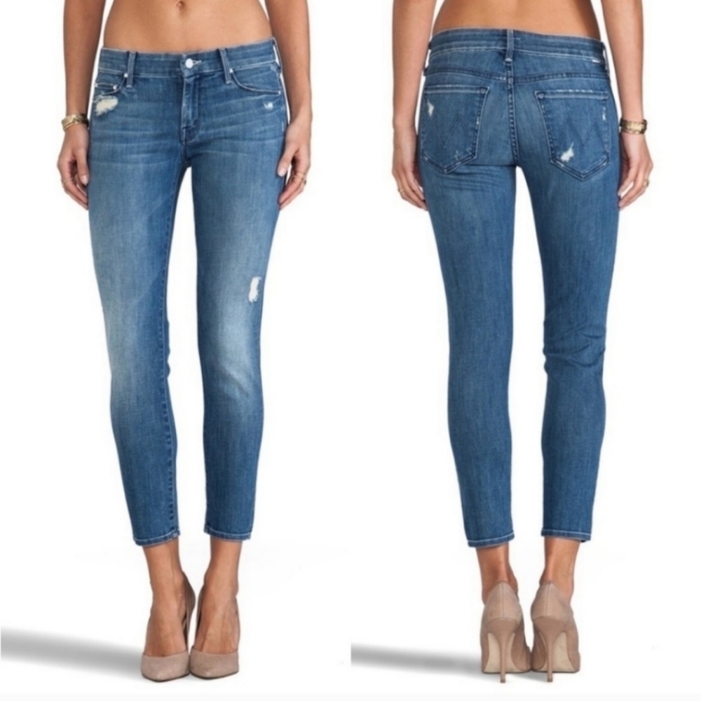Mother Jeans Sz 26 Looker Ankle Fray Distressed Destroy Wild Thing